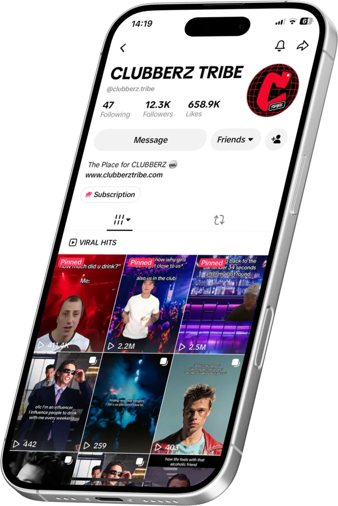 The Clubberz Tribe TikTok profile: 12.3K followers, 658.9K likes